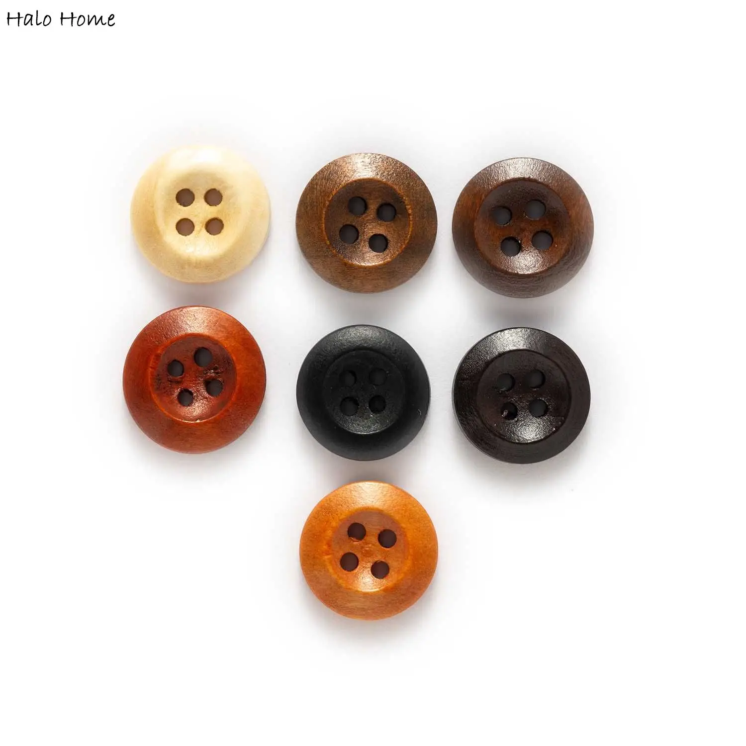 4 Hole 7 Colors Round Wooden Buttons Sewing Scrapbook Clothing Crafts Gift Jacket Blazer Sweaters Handwork Accessories 10-25mm