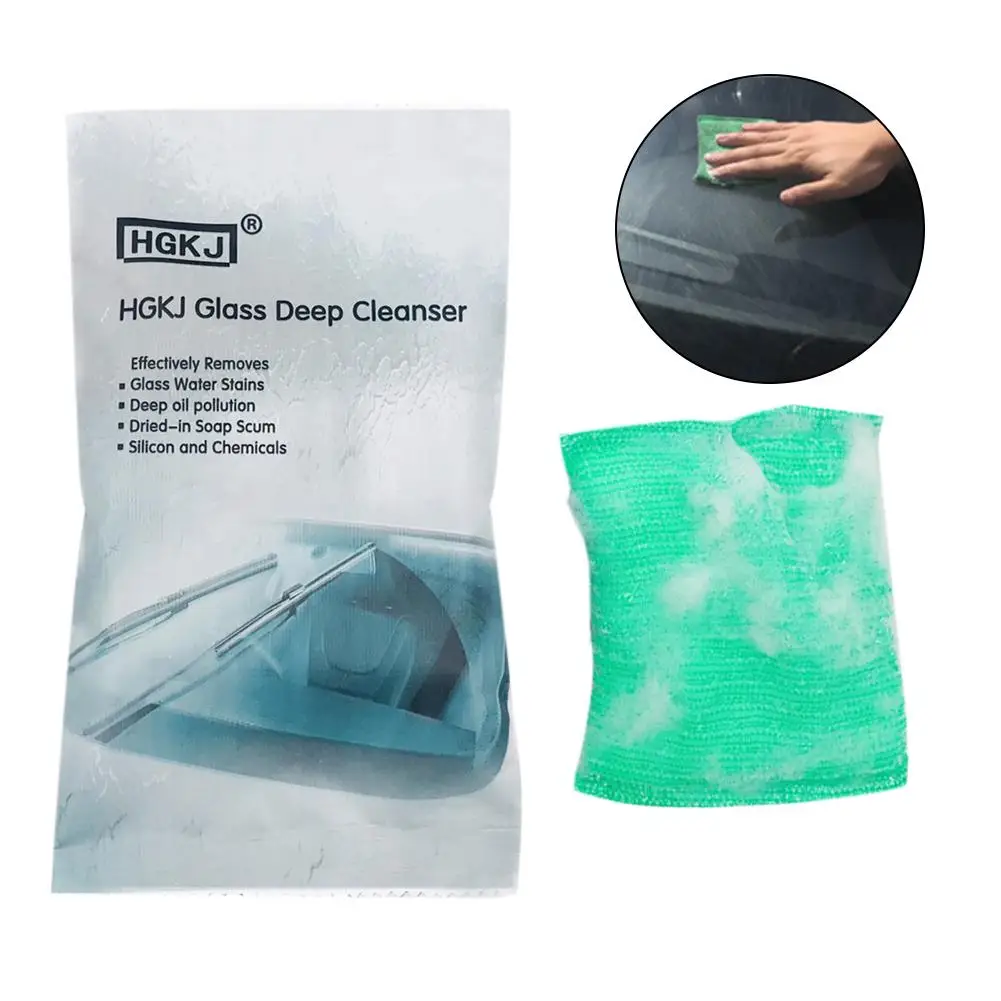 HGKJ Car Glass Deep Cleanser Car Glass Remove Oil Film Scratch Removing Cleaning Liquid Sponge Car Styling Accessories