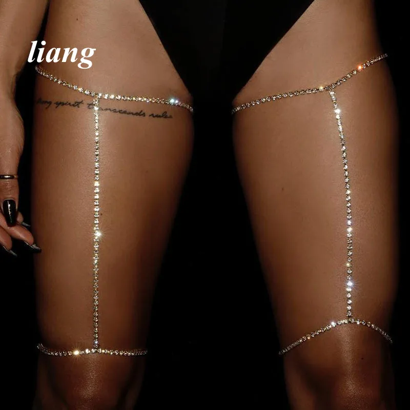 Body Chain Fashion Crystal Leg Chain Europe And America Sexy Body Chain Accessories портупея цепочка Lumbar chain Chest chain