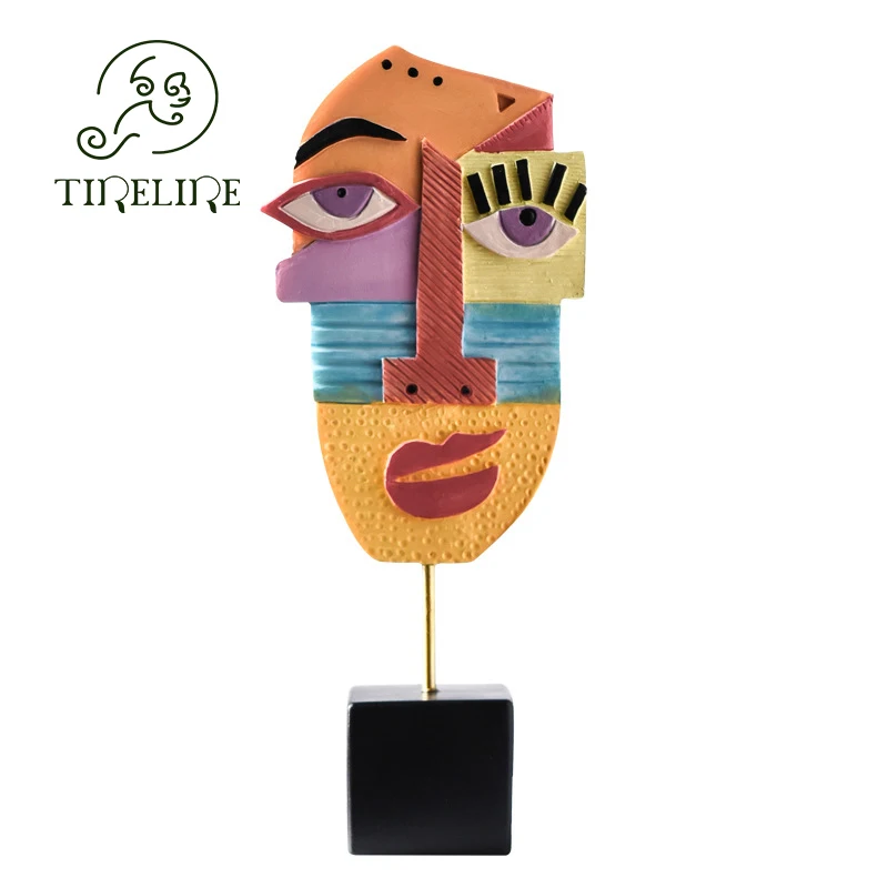 Sculptures Abstract Statue Ornaments Home Modern Statue Vase Figurines For Interior Abstract Face Art Ornament Nordic Crafts