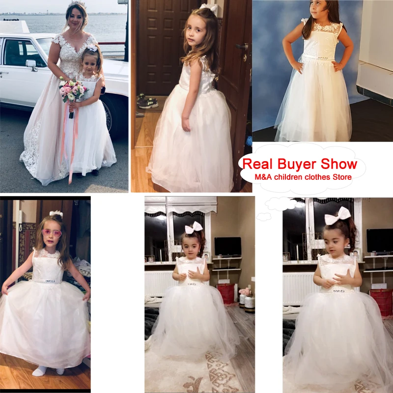 Summer Girl Party Dress  White Bridesmaid Princess Dress Kids Dresses For Girls Clothes Children Wedding Dress 10 12 Years