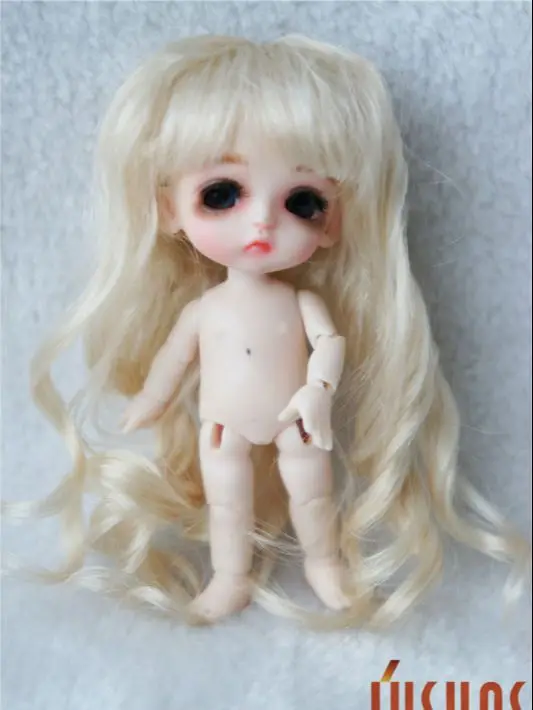 JD264 Pretty doll wigs  3-4inch  Long wave BJD wig Synthetic mohair fashion doll accessories