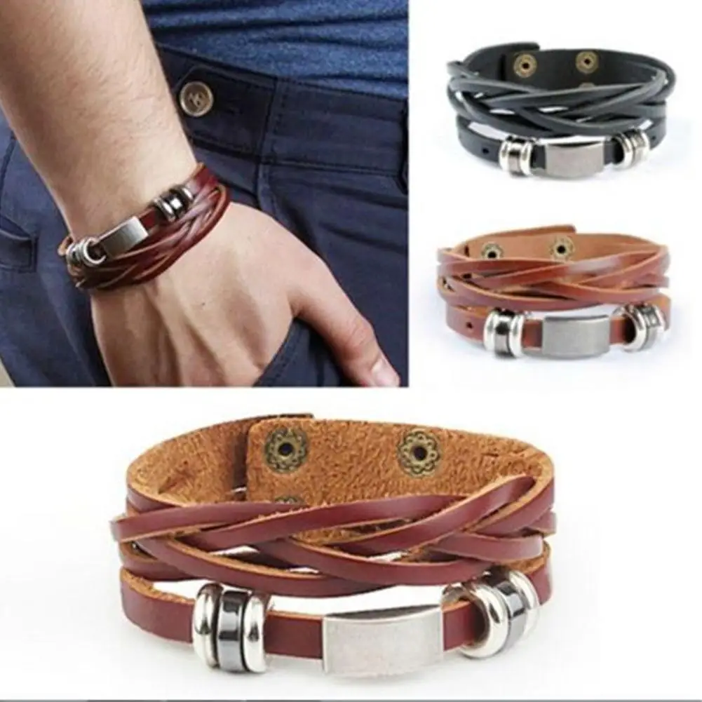 Multilayer Bangle Women's Jewelry Faux Leather Bracelet