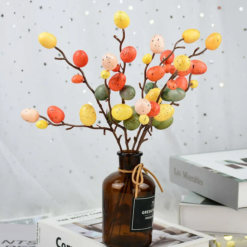 1Pc Easter Egg Tree Decor Colorful Easter Eggs Pendant Easter Decor for Home Party Painted Egg for Happy Easter Decoration