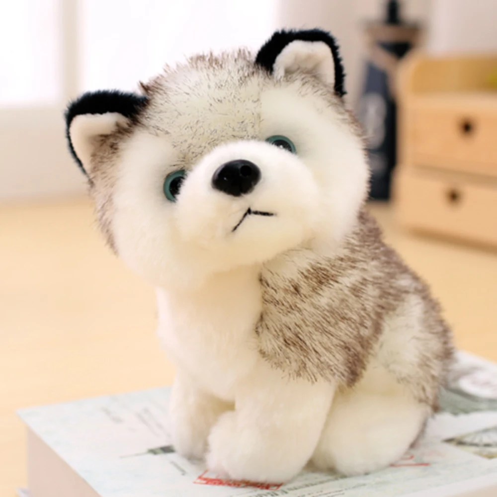 Realistic Husky Dog Stuffed Toys Plush Animals Kids Toys Children  Soft Kawaii Wolf Pet Doll Cute Kids Toys for Girls Boys