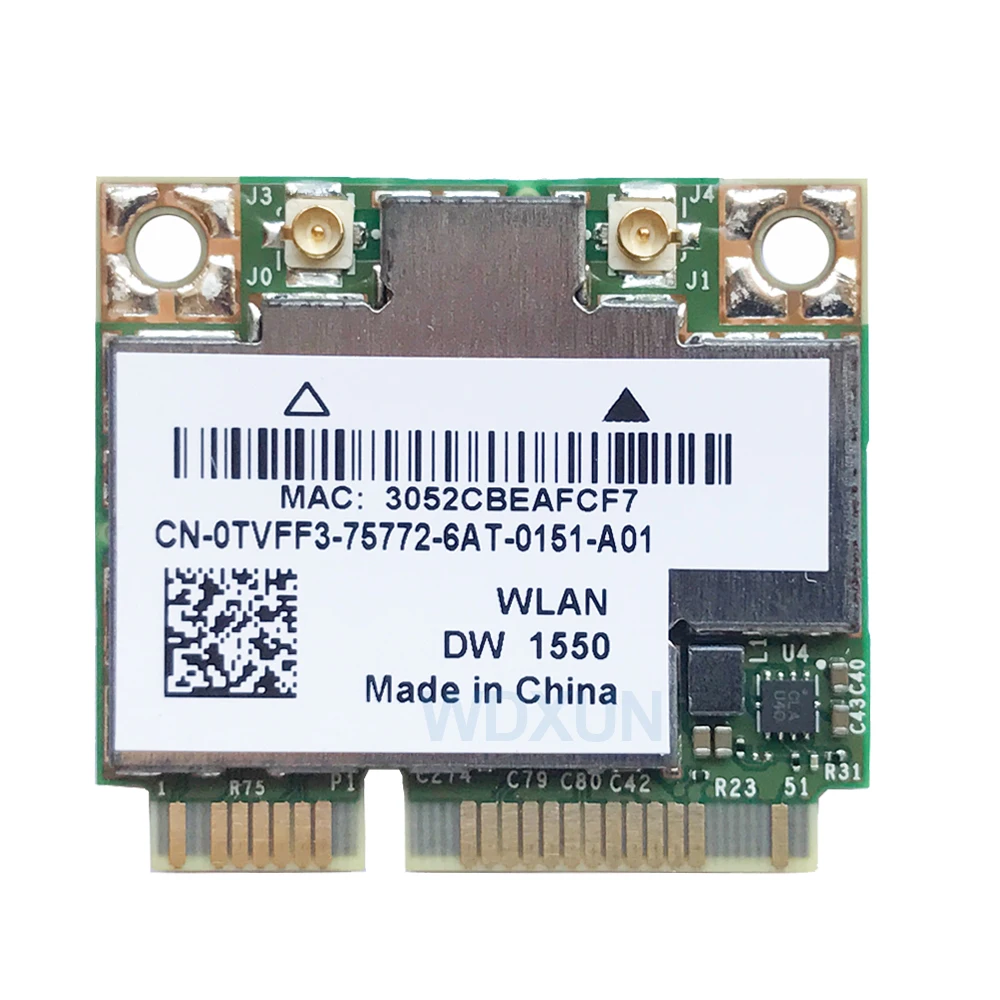 Broadcom BCM94352HMB DELL DW1550 WiFi card + Bluetooth 4.0 867Mbps WLAN Wireless-AC 867Mbps 802.11ac PCI-E 2.4GHz 5GHz