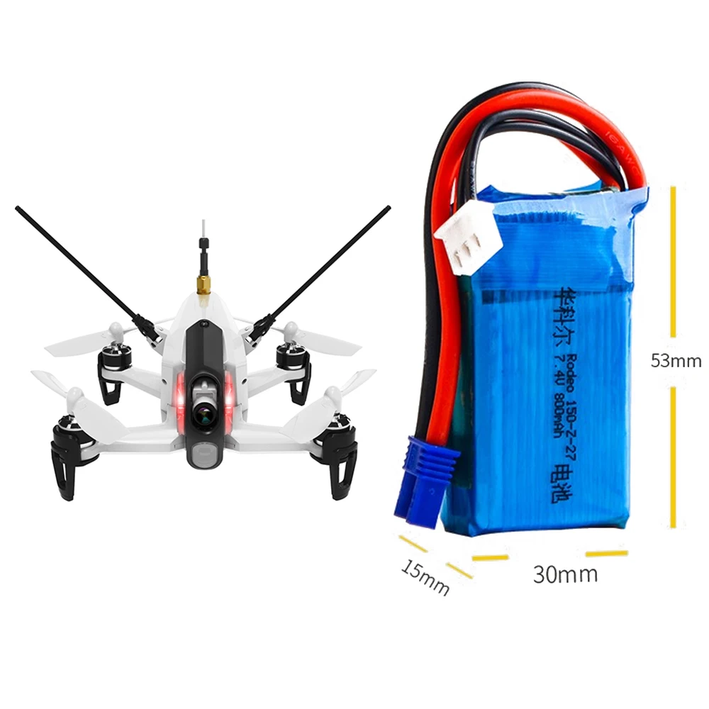 7.4V 800mAh 35C 2s Lipo Battery EC2 Plug For Walkera Rodeo 150 F150 RC  RC Quadcopter Drone RC model