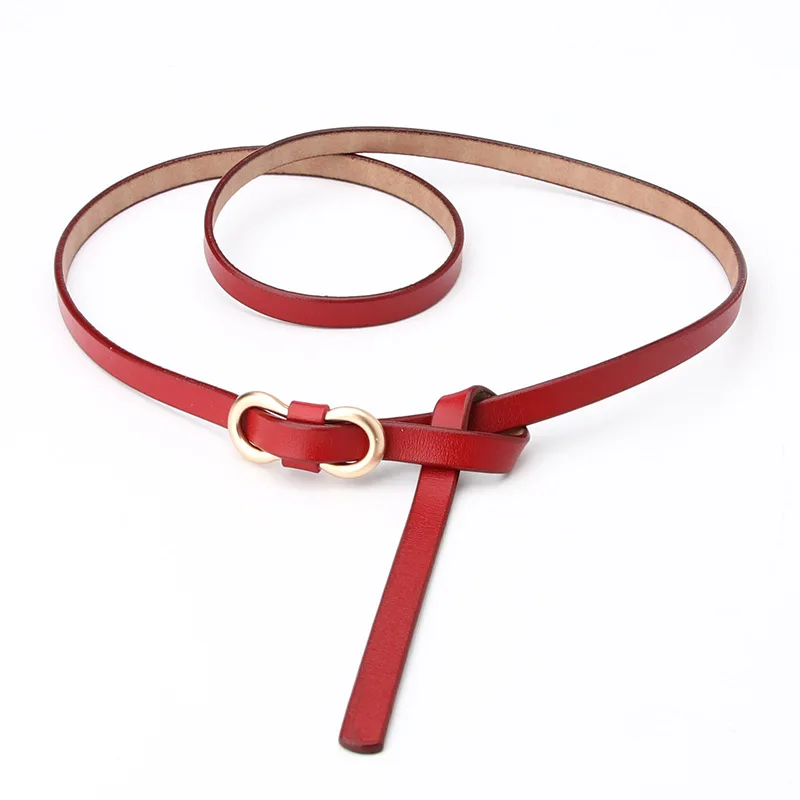 

Women's Simple and Versatile Decoration Fashion With Dress Sweater Shirt Leather Thin Belt