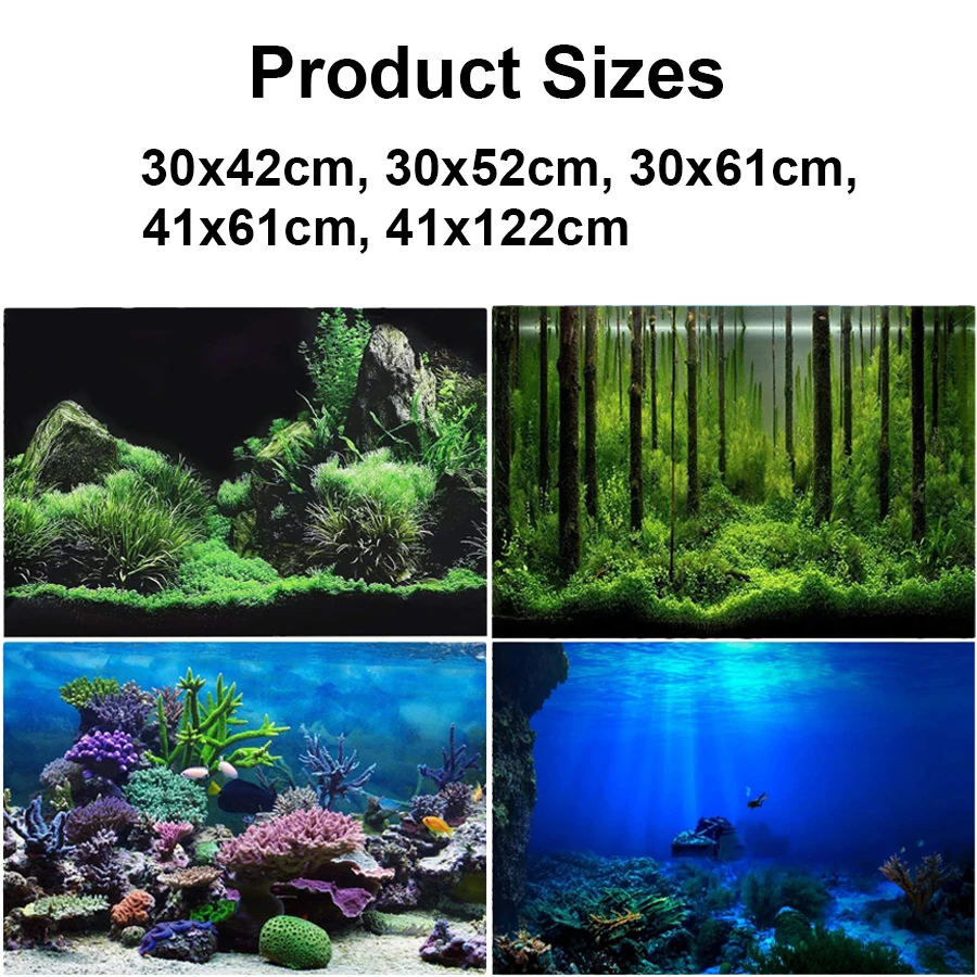 Rainforest Aquarium Background Poster Fish Tank Reptile Box PVC 3D Underwater World Landscape Picture Decor Backdrop Wallpaper