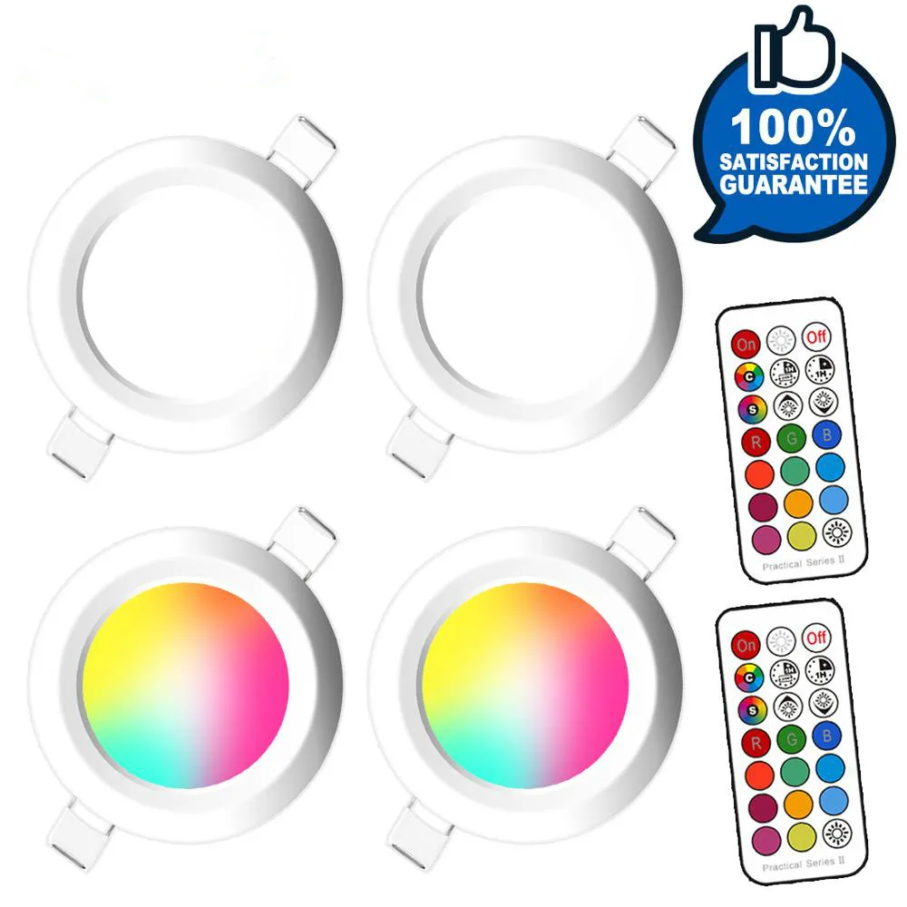 Przyciemniany reflektor punktowy LED 7W okrągły downlight RGB wbudowana lampa sufitowa 220V 110V kolor RGBW zmiana oświetlenia LED do pokoju