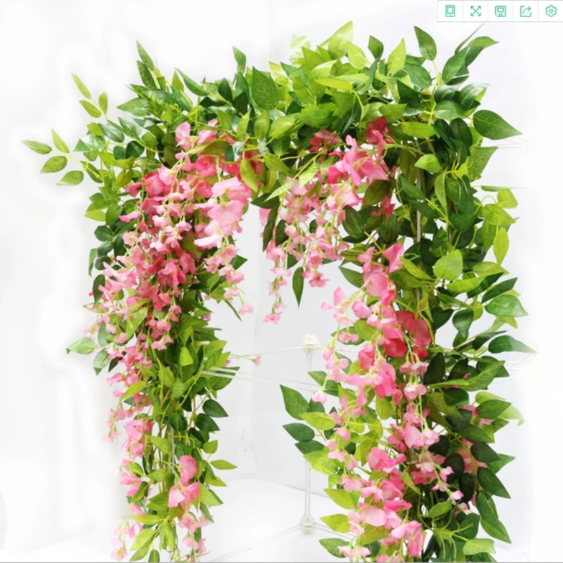 10 Stück Künstliche Pflanzenblumen Hortensien-Blätter-Ranke Hochzeit Heimdekoration Kunstpflanzen-Arrangement Zubehör Outdoor Gartenbogen – Detail 2