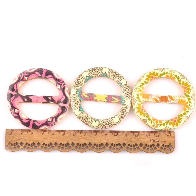 Round Wooden Ring Belt Buckle bags Apparel ornaments  Wood DIY Clothes Handmade  Accessories mt2591
