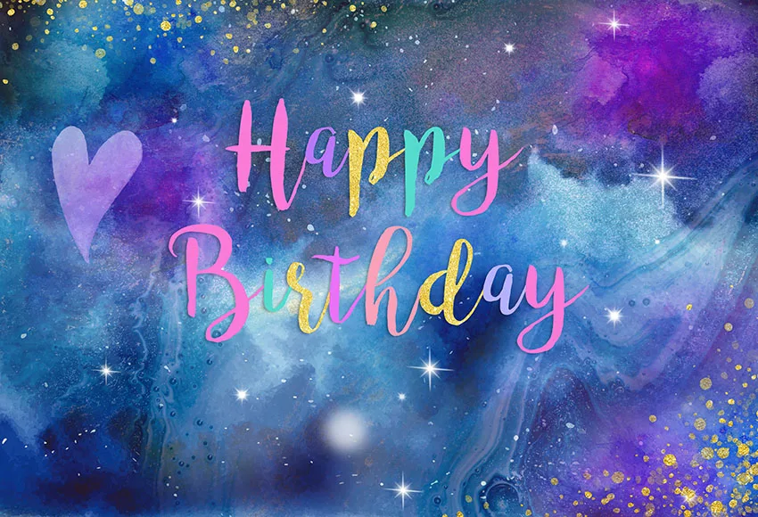 Avezano بنين بنات حفلة عيد ميلاد راية صور خلفية للتصوير سحابة الذهبي الأزرق الأرجواني خلفية فوتوزون الدعائم