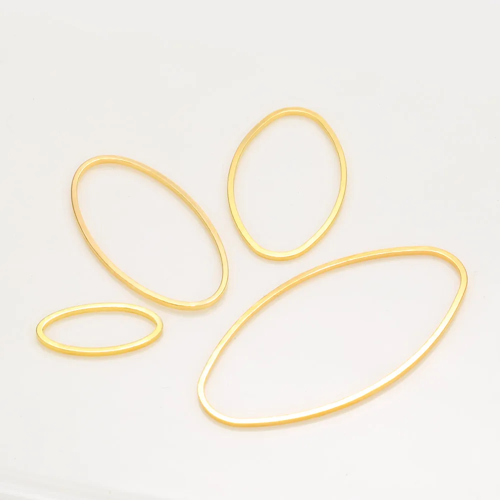 Copper elliptic hoop oval circle ring Geometry diy earring bracelet pendant connectors handmake jewelry making accessories