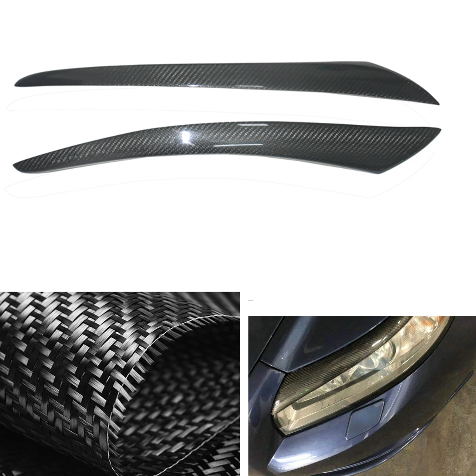 Headlight Eyebrow Headlamp Eyelid Trim For Volvo S40 V50 2004-2012 Carbon Fiber Car Front Head Light Lamp Cover Lid Brow Sticker