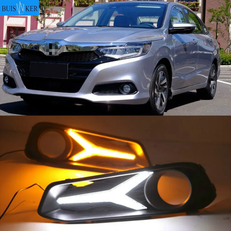 

1set LED Daytime Running Light Front Bumper Turn Signal Lamps Car Fog Light Assembly For Honda CRIDER 2019