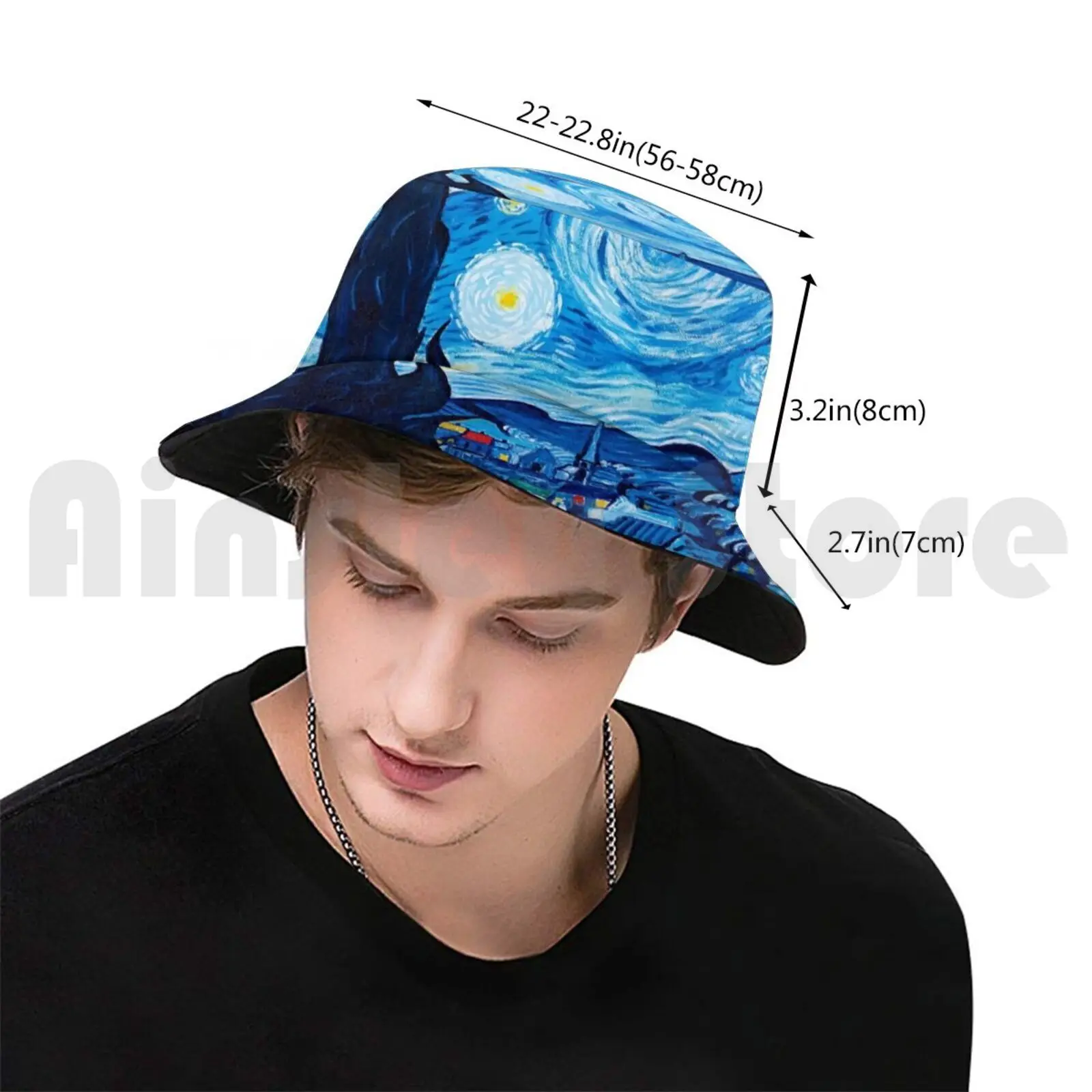 Starry Night - Homage To Van Gogh Sun Hat Foldable UV Protection Starry Night Vincent Van Gogh Van Gogh Impressionism