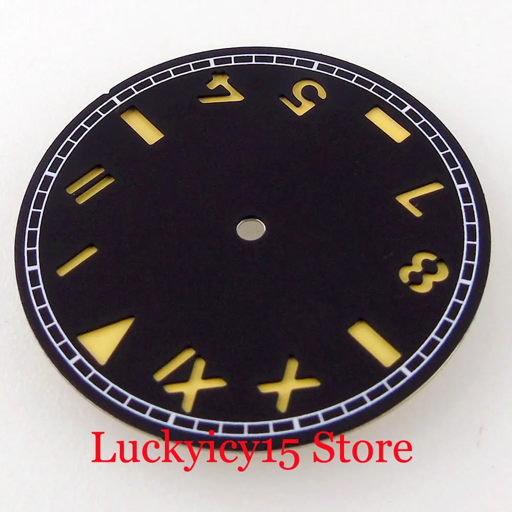 Watch Modify Parts 35mm California Black/Coffee Watch Dial Face Roman Number Vintage Style Fit NH35A NH36A ETA 2836 2824