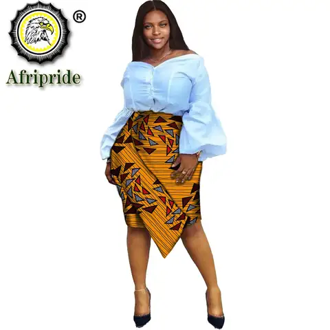 แอฟริกันเสื้อผ้าสำหรับผู้หญิงกลางลูกวัวความยาวพิมพ์กระโปรงผ้าฝ้าย Plus ขนาดกระโปรงผู้หญิงฤดูร้อนดอกไม้ s2127001