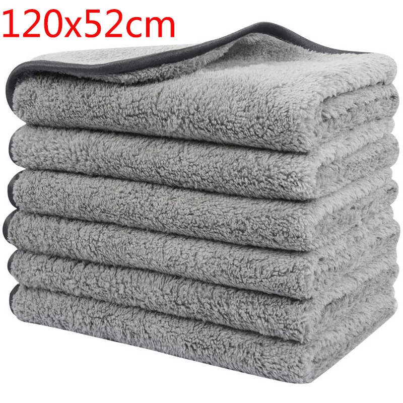 120x52cm Super Absorbent Cars Care Polishing Towels Detailing Car Cleaning Cloths Rags Plush Microfiber Washing Drying Towel 