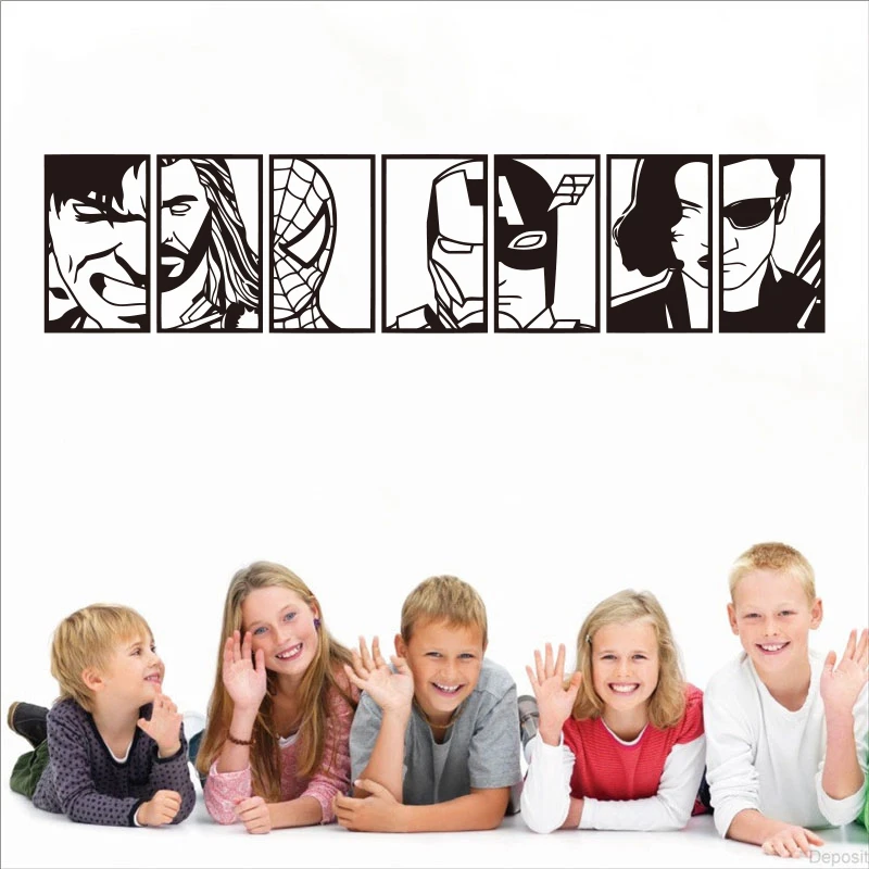 Vinyl wall stickers for planet faces, anime character stickers, detachable murals for bedrooms and game rooms