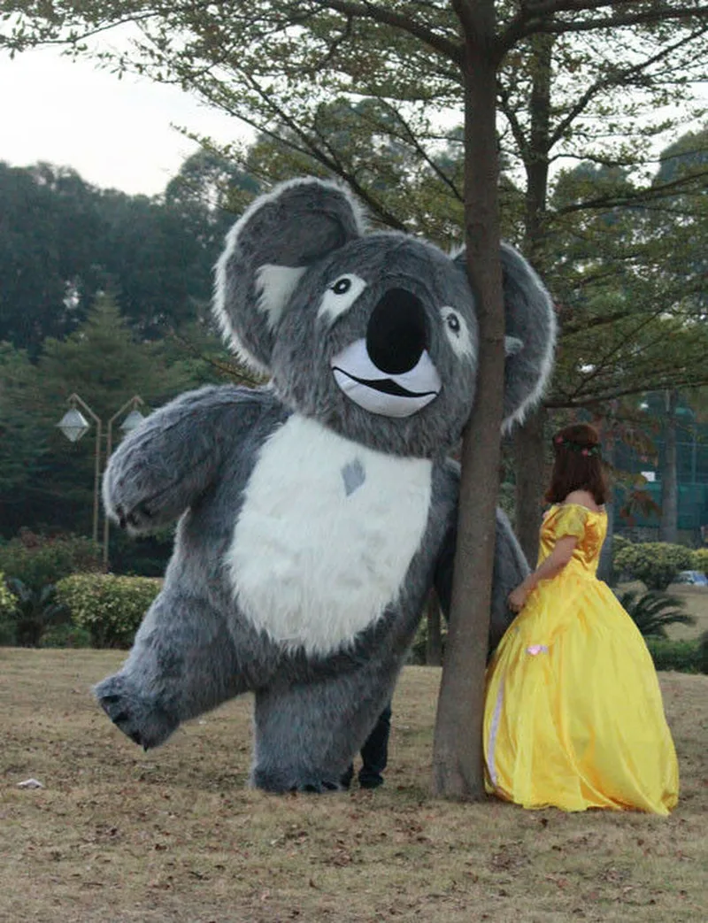 Disfraz inflable de Koala publicitario, 200-250cm, trajes de Mascota, 2m/2,5 m, vestido de cumpleaños, calidad de lujo, 100% igual que las imágenes