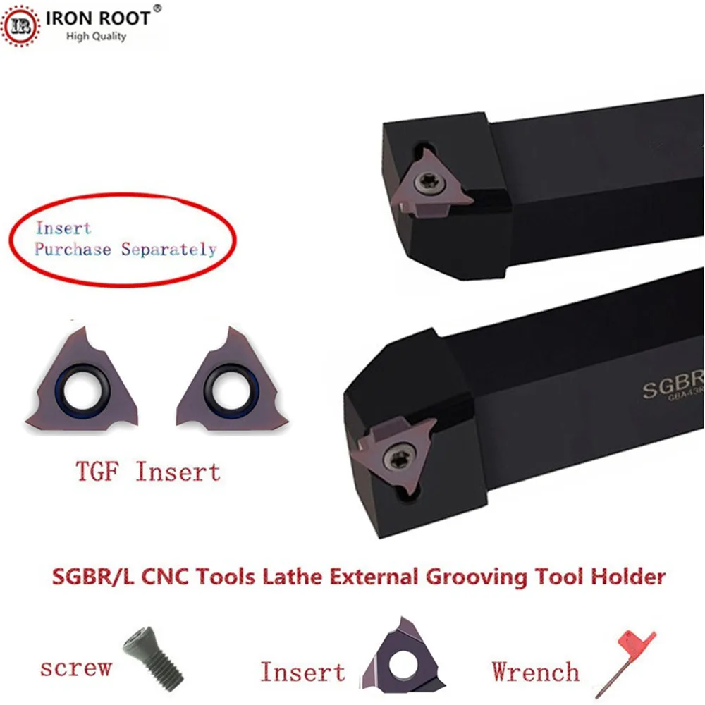 External Grooving Tool Holder SGBR1616, SGBR2020, SGBR2525 CNC Turning Tool Grooving Tool Holder For TGF32R  /L Carbide Inserts