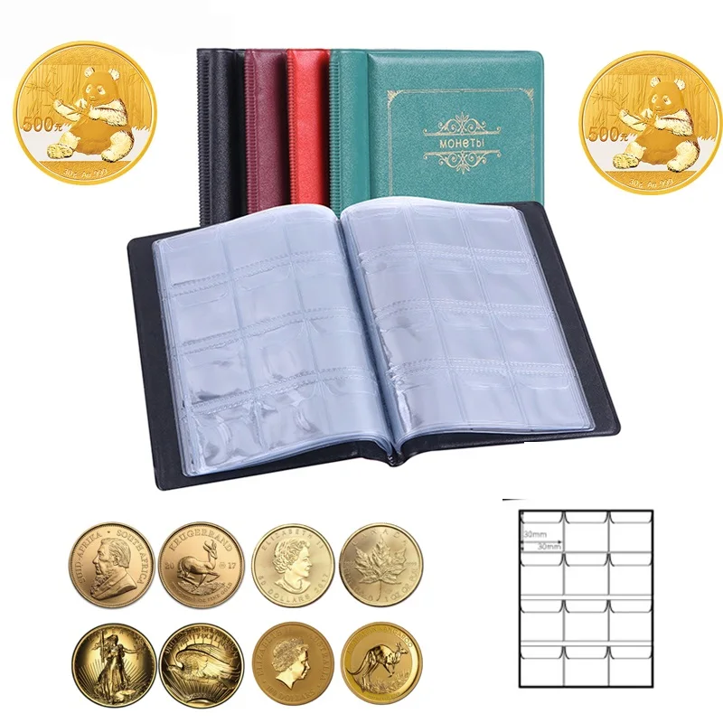 120 Sheets Coin Holder 4 Colors Coin Album Portable Album Coin Penny Money Storage Book Case Folder Holder Collection Collecting