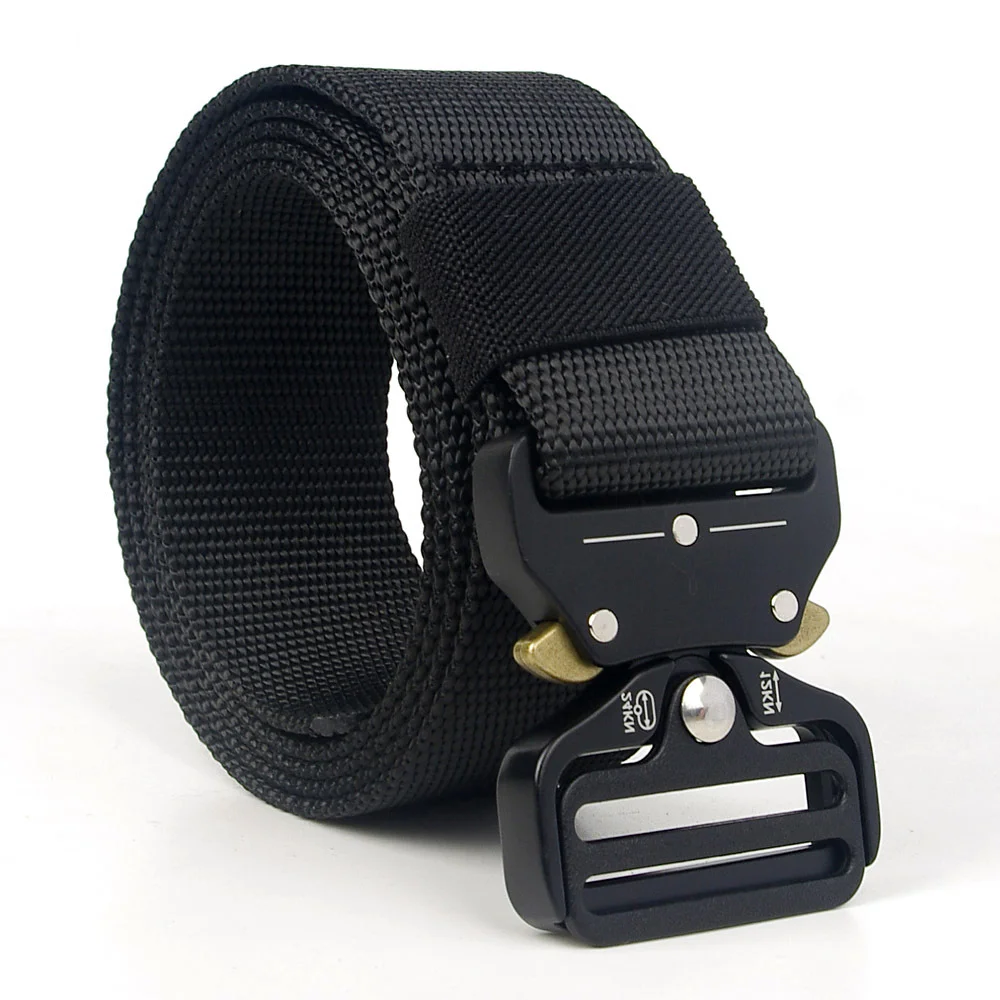 Adjustable Tactical Men Heavy Duty Military Tactical Outdoor Training Waist Belts with Metal Buckle Nylon Hunting Belt