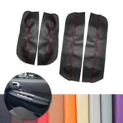 For Peugeot 3008 2011 2012 4pcs Car Interior Door Armrest Panel Microfiber Leather Cover Decor