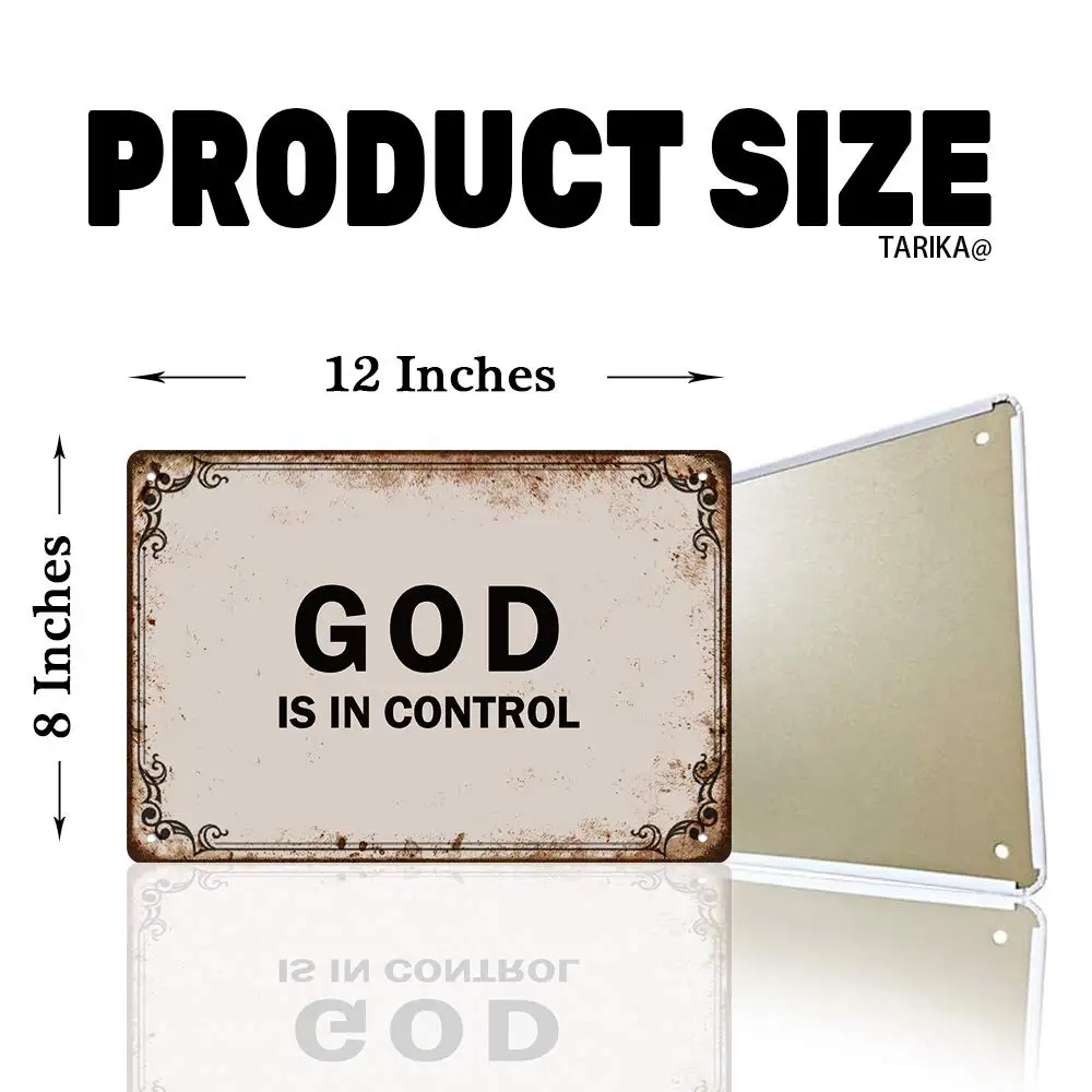 God is in Control Iron Poster Painting Tin Sign Vintage Wall Decor for Cafe Bar Pub Home Beer Decoration Crafts