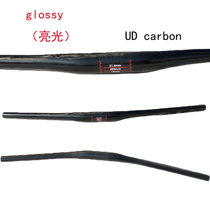 Full Carbon Fiber Mountain Bike Handlebar, MTB Bicycle Parts, Bar Clamp 31.8mm,length 660 to 750mm, 9 Degree Backsweep, Matte