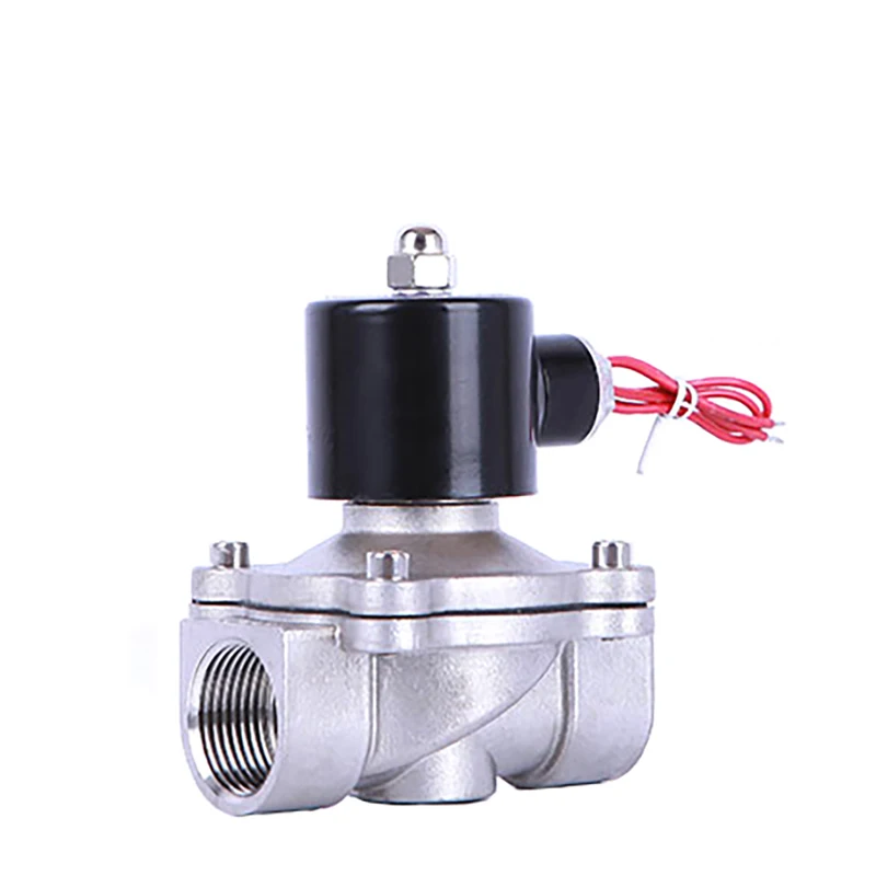 2 "Edelstahl Normalerweise Geschlossen Magnetventil Pipeline steuerschalter ventil wasser ventil Für Wasser Öl Luft 220 V – Detail 7