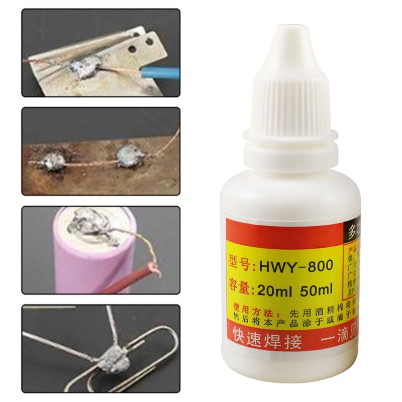 20ml 50ml Powerful Rosin Soldering Agent No-clean Flux Stainless Steel White Plate Iron 18650 Battery Welding Water Liquid Flux