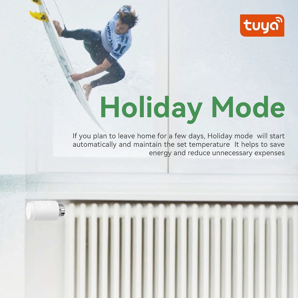 Tuya ZigBee Aktuator Radiator Pintar Katup Radiator Termostatik Dapat Diprogram TRV Mendukung Kontrol Suara Remote Control Alexa WIFI