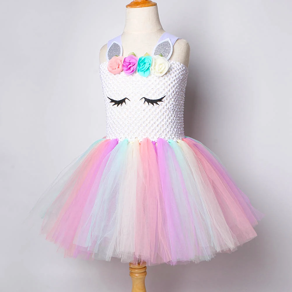 Abiti da unicorno pastello per ragazze Costumi da festa di compleanno Capodanno Principessa Tutù di balletto Vestito per bambini Abiti natalizi di