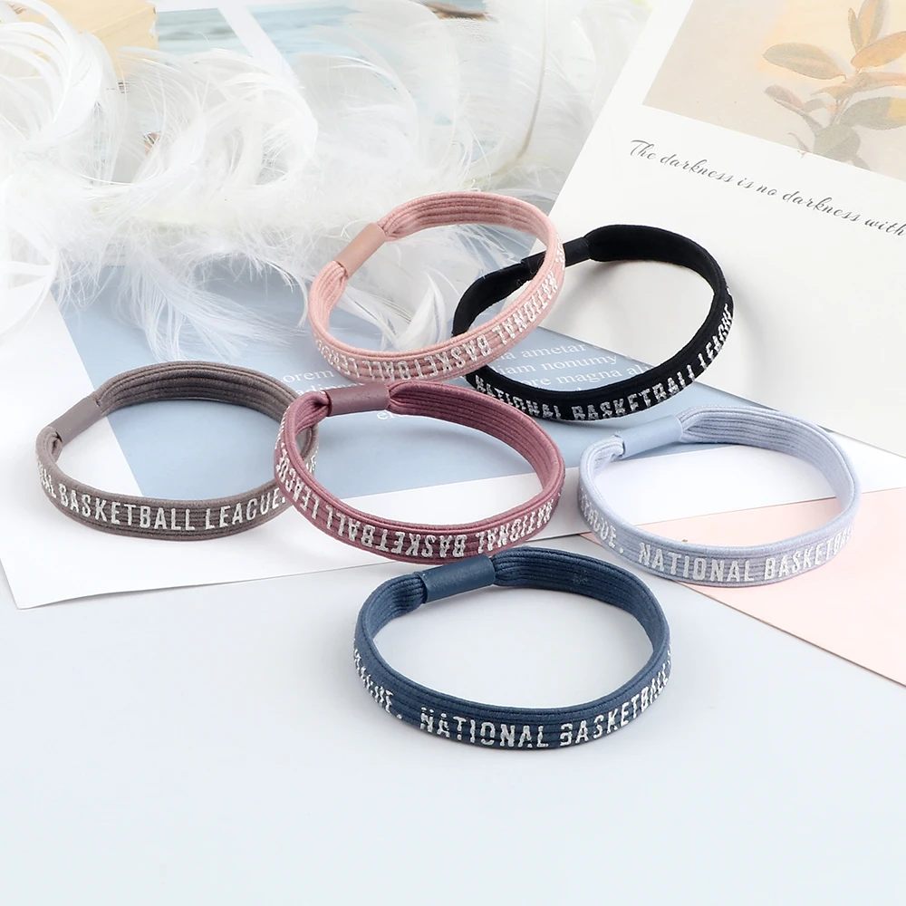 Personality Letters Hair Band Accessories Simple Basic Circle Scrunchies Women Elastic Headband Girls Trendy Hair Style Ornament