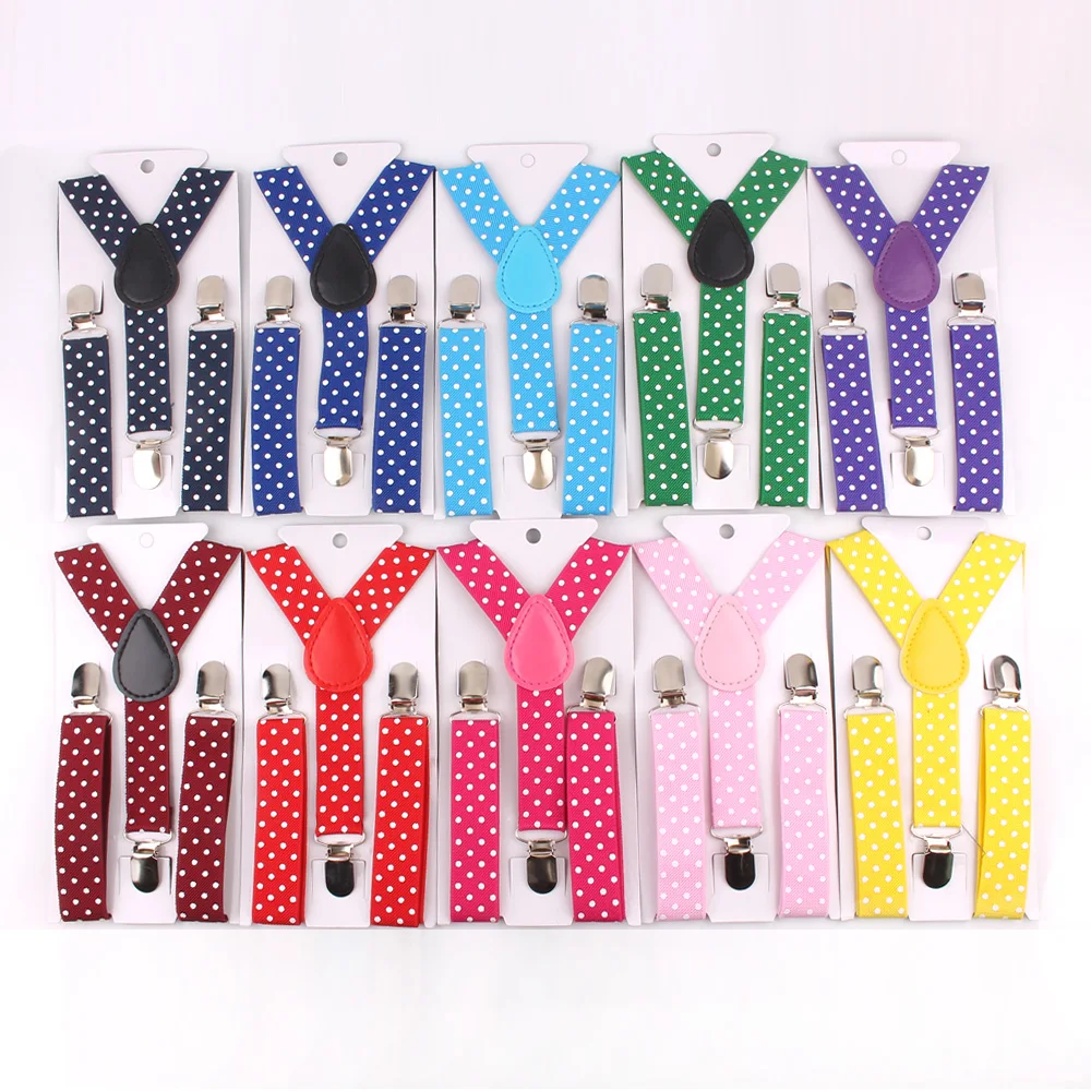 New Kids Suspenders Dots Adjustable Elastic Suspender Candy Color Children Braces Accessories Girls Boys Straps For Party