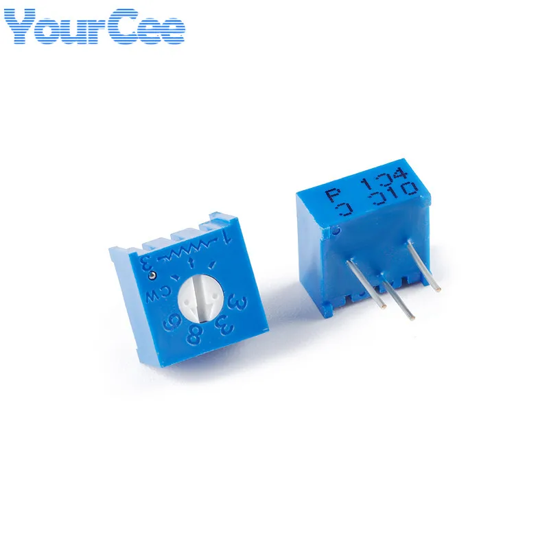 10pcs 3386P 3386 Trimmer Potentiometer Variable Resistor Cermet Trimpot 100R 1K 2K 5K 10K 20K 50K 100K ohm 101 102 202 502 103
