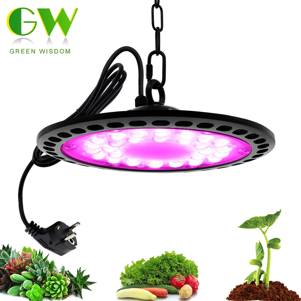 UFO LED Grow Light 100W 150W 200W Full Spectrum Phyto Lamp for Plants 380-840nm / 4000K Seedlings Vegetables Indoor Growing Lamp