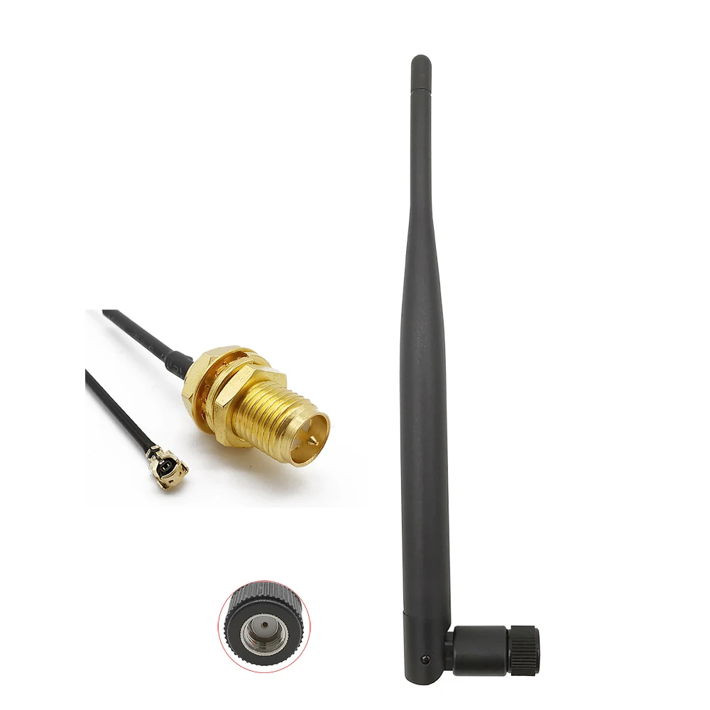 

5 Sets 5dBi RP SMA 2.4GHz WiFi Antennas + 15cm RP-SMA Female to ufl IPX 1.13 Pigtail Cable for Linksys Wireless Router