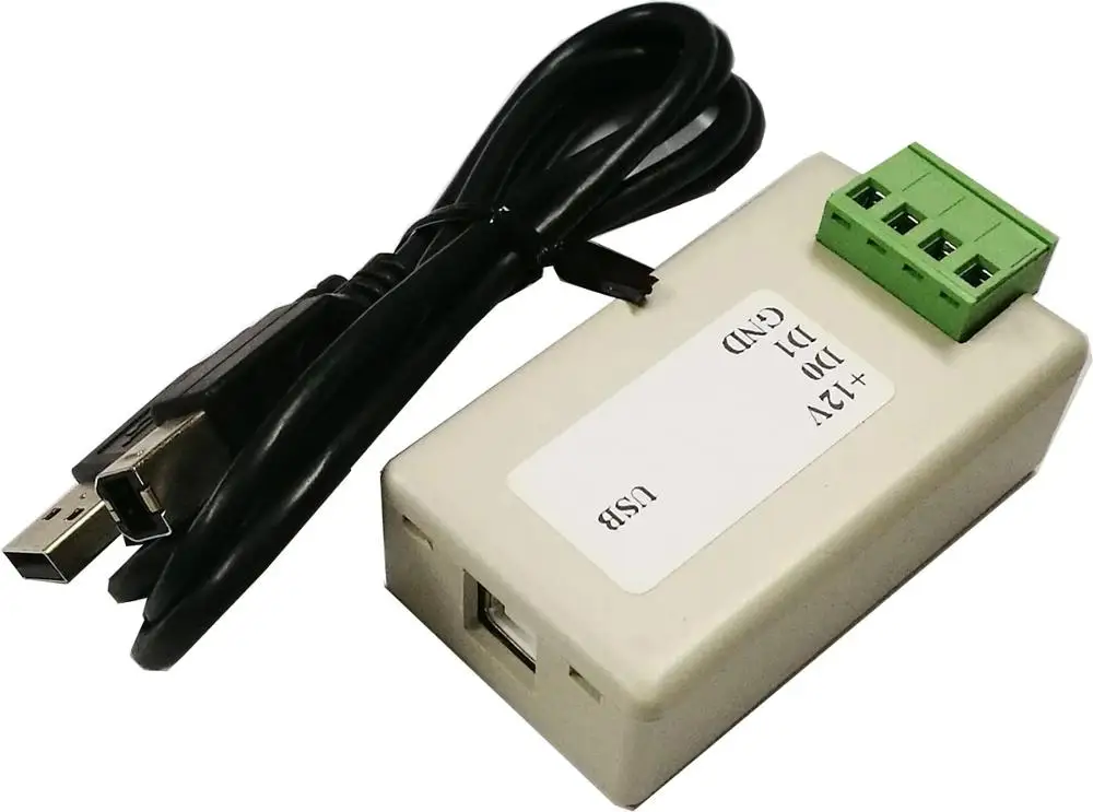 

WG26/34 Format To USB Converter Plug-And-Play Output ASCII Or 16HEX Used For Access Control In Windows/Linux/Android System