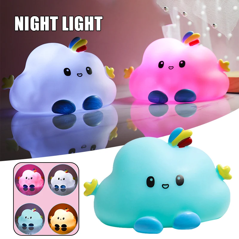 

Super Cute Cloud LED Night Light Creative Bedside Lamp Personalized Desktop Ornament for Home Living Room Bedroom LB88