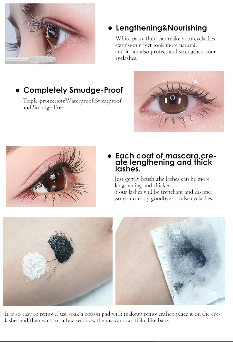 Dubbele Hoofd Lash Tint 4D Zijdevezel Make-Up Mascara Wimpergroei Vloeistof Lange Dikke Waterdichte Langdurige Natuurlijke Curling