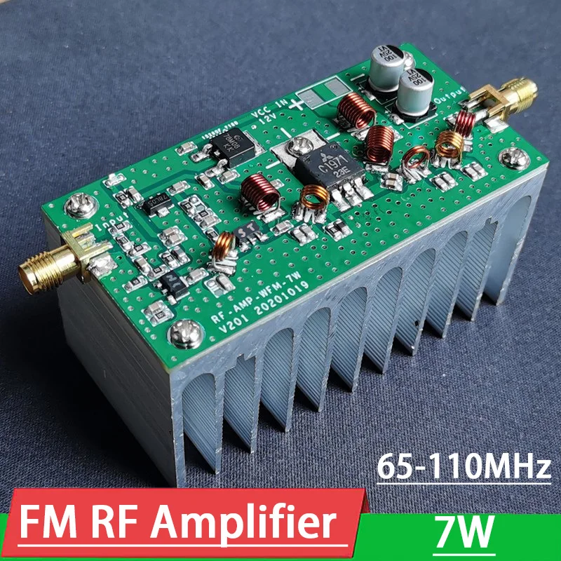 DYKB 7W FM RF wzmacniacz mocy wysokiej częstotliwości 65-110MHz RF AMP wejście 1mW dc 12v dla Ham Radio