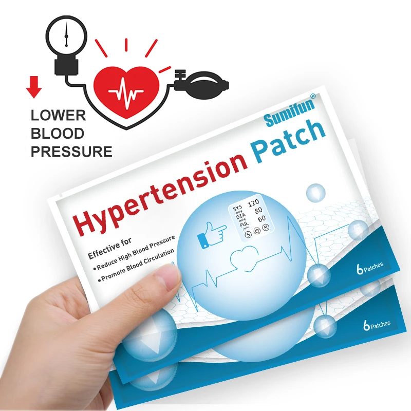 6/24pcs High Blood Pressure Herbs Treatment Patch Clean Blood Vessel Reduce and Control Hypertension Treatment Medical Pleaster