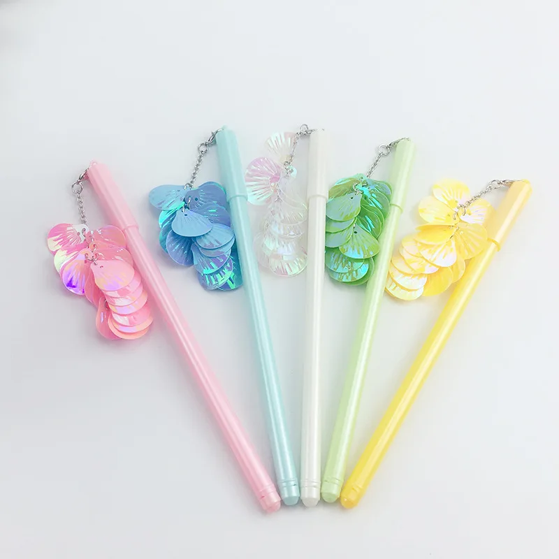 36 pcs/lot Kawaii Laser Scales Pendant Gel Pen Cute 0.5 mm Black ink signature Pens Promotional Gift Stationery School Supplies