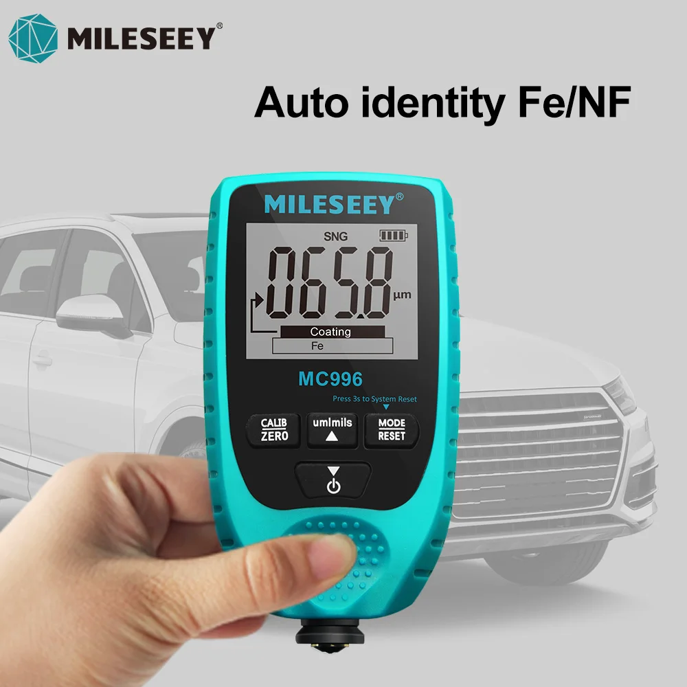 MILESEEY-Medidor de espesor de revestimiento MC996, Detector Digital de alta precisión para pintura de coche, medidor de espesor automático