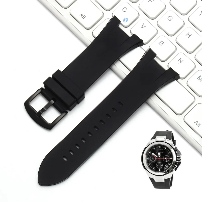 

Nature silicone watchband for Armani For AX1803 AX1802 watch band black strap rubber belt stainless buckle