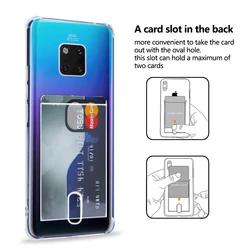 Fashion shockproof Credit Card Holder Transparent Case for huawei  P20 lite P30 pro mate20 30 TPU Cover For iphone11 pro X 7 8